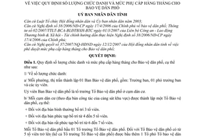 Quyết định 113/2007/QĐ-UBND Quy định số lượng chức danh mức phụ cấp hàng tháng Bảo vệ dân phố tỉnh Gia Lai
