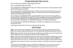 Quyết định 79/2007/QĐ-UBND Quy định giá phân hạng phân khu vực đất phân loại đất