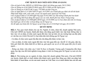 Quyết định 3460/QĐ-UBND giao trách nhiệm tiếp khách nước ngoài