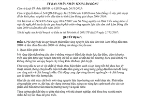 Quyết định 3518/QĐ-UBND năm 2007 phát triển vùng nguyên liệu dâu tằm Lâm Đồng