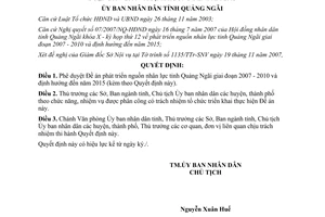 Quyết định 41/2007/QĐ-UBND phát triển nguồn nhân lực Quảng Ngãi đến 2015