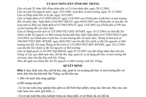 Quyết định 35/2007/QĐ-UBND  mức thu chế độ thu nộp quản lý sử dụng