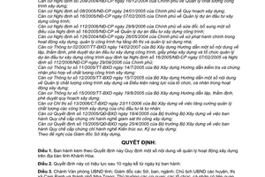 Quyết định 84/2007/QĐ-UBND quản lý hoạt động xây dựng