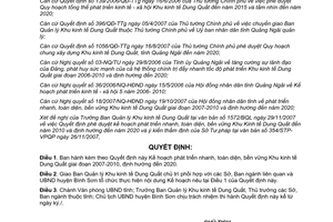 Quyết định 3160/QĐ-UBND 2007 Kế hoạch phát triển nhanh toàn diện bền vững Khu kinh tế Dung Quất Quảng Ngãi