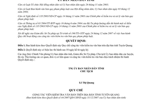 Quyết định 44/2007/QĐ-UBND Quy chế cộng tác viên kiểm tra văn bản Tuyên Quang