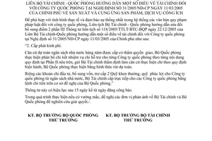 Thông tư liên tịch 159/2007/TTLT-BTC-BQP sản xuất và cung ứng sản phẩm, dịch vụ công ích