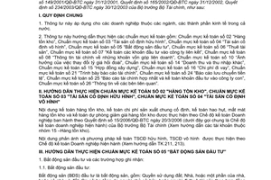 Thông tư 161/2007/TT-BTC thực hiện 16 chuẩn mực kế toán theo Quyết định 149/2001/QĐ-BTC 165/2002/QĐ-BTC 234/2003/QĐ-BTC