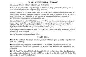 Quyết định 57/2007/QĐ-UBND phân cấp quản lý cán bộ công chức viên chức Lâm Đồng