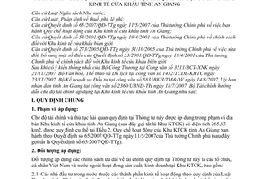 Thông tư 162/2007/TT-BTC hướng dẫn chế độ tài chính thủ tục hải quan khu kinh tế cửa khẩu An Giang