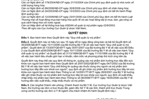 Quyết định 48/2007/QĐ-BYT Quy chế quản lý mỹ phẩm