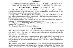 Quyết định 4299/QĐ-UBND khung theo dõi đánh giá kết quả kế hoạch phát triển kinh tế xã hội 5 năm2006-2010 tỉnh Tiền Giang