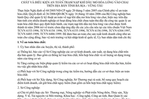 Chỉ thị 31/2007/CT-UBND an toàn hóa chất trạm nạp nạp khí dầu mỏ hóa lỏng Bà Rịa Vũng Tàu