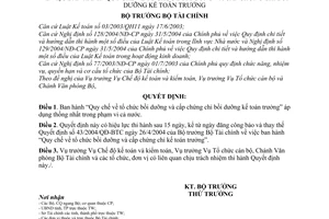 Quyết định 98/2007/QĐ-BTC Quy chế tổ chức bồi dưỡng cấp Chứng chỉ bồi dưỡng Kế toán trưởng