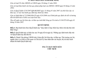 Quyết định 22/2007/QĐ-UBND dạy thêm học thêm trên địa bàn Đăk Nông