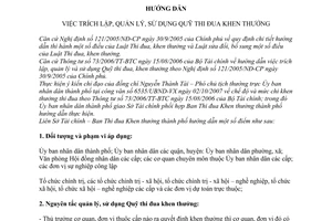 Hướng dẫn 12616/LS-TC-TĐKT trích lập quản lý sử dụng quỹ thi đua khen thưởng