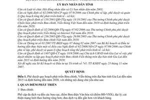 Quyết định 101/2007/QĐ-UBND phê duyệt quy hoạch phát triển bưu chính viễn thông tỉnh Gia Lai đến năm 2015 định hướng 2020