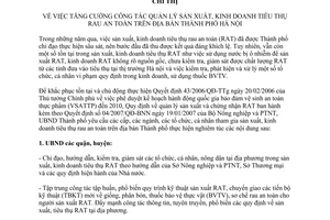 Chỉ thị 25/2007/CT-UBND tăng cường công tác quản lý sản xuất, kinh doanh tiêu thụ rau an toàn địa bàn thành phố Hà Nội