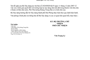 Công văn 40/VPCP-CN trường hợp tự xây dựng nhà trên đất trong khuôn viên khu nhà ở thuộc sở hữu nhà nước