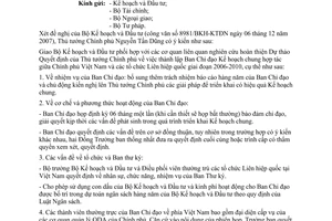 Công văn 12/VPCP-QHQT dự thảo Quyết định của Thủ tướng Chính phủ thành lập Ban Chỉ đạo Kế hoạch chung hợp tác với các tổ chức Liên hiệp quốc