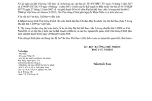 Công văn 79/VPCP-VX phê duyệt Đề án tổ chức Đại hội thể thao châu Á trong nhà lần thứ 3-2009 tại Việt Nam (AI Games 3-2009)