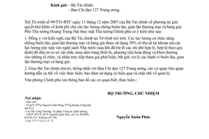 Công văn  138/VPCP-V.I bổ sung thêm kinh phí cho các lực lượng có chức năng chống buôn lậu, gian lận thương mại và hàng giả