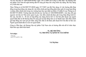 Công văn 04/BXD-KTTC điều chỉnh giá hợp đồng thi công xây dựng công trình