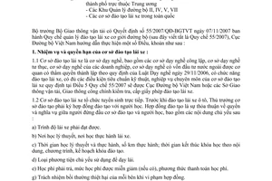 Công văn  121/CĐBVN-QLPT&NL hướng dẫn thực hiện quy chế  quản lý đào tạo lái xe cơ giới đường bộ