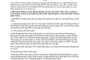 Công văn  119/CĐBVN-QLPT&NL hướng dẫn đổi Giấy phép lái xe