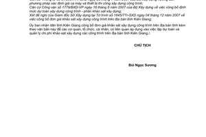 Công văn 25/UBND-KTTH công bố đơn giá khảo sát xây dựng công trình