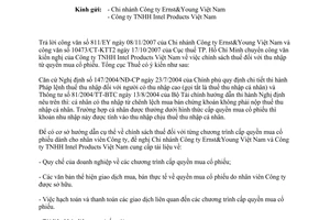 Công văn 173/TCT-TNCN chính sách thuế thu nhập từ quyền mua cổ phiếu