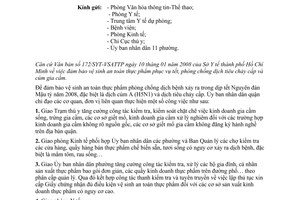 Công văn 77/UBND-VP đảm bảo vệ sinh an toàn thực phẩm, phòng chống dịch bệnh nhân dịp Tết Nguyên đán 2008