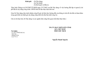 Công văn 292/UBND-CN công bố giá vật liệu chủ đầu tư tham khảo