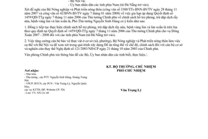 Công văn 394/VPCP-NN gia hạn QĐ 1459/QĐ-TTg ngày 07/11/2006