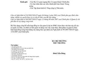 Công văn  99/BXD-KTTC  công bố mẫu hợp đồng tư vấn quản lý dự án