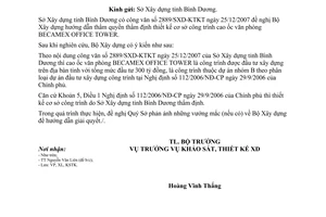 Công văn 04/BXD-KSTK hướng dẫn thẩm quyền thẩm định thiết kế cơ sở cao ốc văn phòng