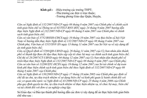 Công văn 155/GD-ĐT-TC hướng dẫn thực hiện NĐ́ 132/2007/NĐ-CP chính sách tinh giản biên chế