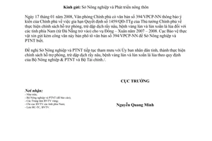 Công văn 101/BVTV-CV Gia hạn QĐ 1459/QĐ-TTg