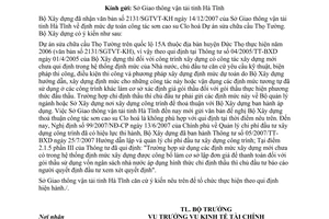 Công văn 10/BXD-KTTC định mức dự toán công tác sơn cao su Clo hoá Dự án sửa chữa cầu Thọ Tường