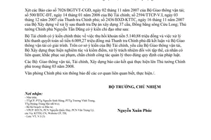 Công văn  638/VPCP-V.I  xử lý sau thanh tra Dự án Xây dựng 37 cầu, Đồng bằng sông Cửu Long