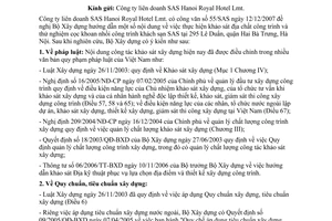 Công văn  13/BXD-KSTK Trả lời CV 55/SAS của Cty LD SAS Hanoi Royal Hotel Lmt