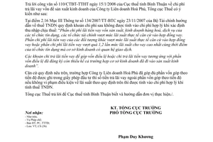 Công văn  690/TCT-CS chi phí trả lãi vay vốn  sản xuất kinh doanh của Công ty Liên doanh Hoà Phú