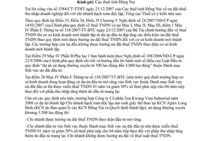 Công văn  679/TCT-CS  ưu đãi thuế thu nhập doanh nghiệp chi nhánh hạch toán độc lập