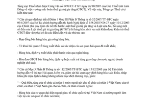 Công văn  700/TCT-KK  vướng mắc hoàn thuế giá trị gia tăng