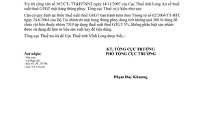 Công văn  724/TCT-CS  thuế suất thuế giá trị gia tăng mặt hàng thùng phuy