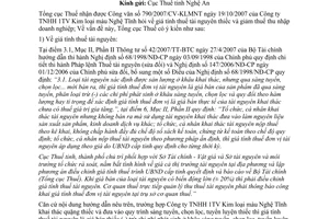 Công văn  738/TCT-CS  thuế tài nguyên thiếc và giảm thuế thu nhập doanh nghiệp