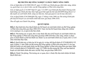 Quyết định 53/QĐ-BNN-VP năm 2008 Kế hoạch cải cách hành chính