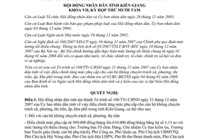 Nghị quyết 15/2008/NQ-HĐND tăng mức phụ cấp cán bộ không chuyên trách Kiên Giang