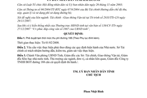 Quyết định số 02/2008/QĐ-UBND mức thu phí đường 188 Hải Dương