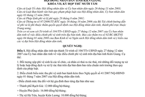 Nghị quyết 10/2008/NQ-HĐND điều chỉnh phí vệ sinh trên địa bàn tỉnh Kiên Giang