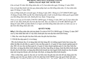 Nghị quyết 17/2008/NQ-HĐND điều chỉnh phí chợ Kiên Giang